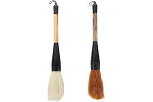 VICASKY 2Pcs Chinese Calligraphy Brush Japanese Sumi- e Drawing/Painting Brush Ink Brush Calligraphy for Professional Beginner Student