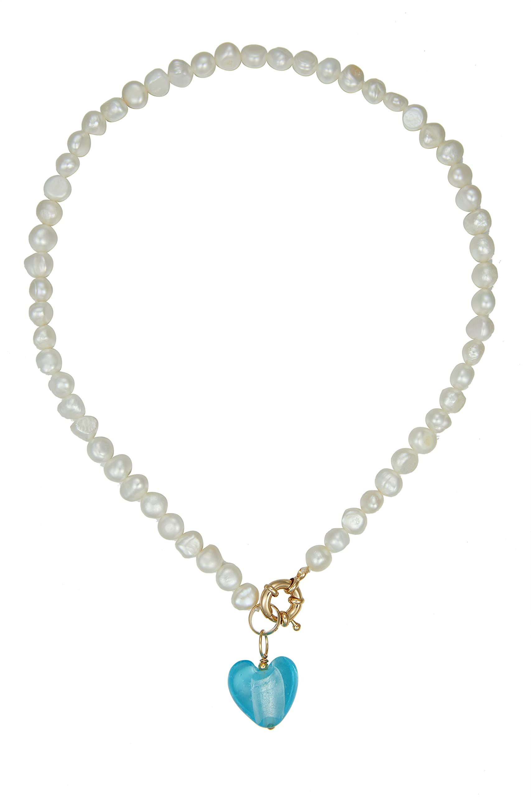 KVLmoze Pearl Choker with Heart Charm Pendant 8mm Cultured Handpicked Pearl Crystal Heart Vintage Delicate Love Jewelry Mother's Day gifts for Women mom