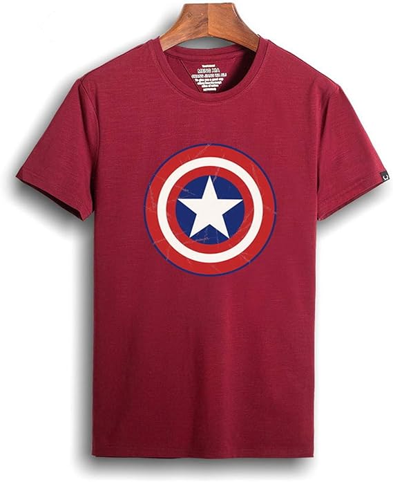Amazon Marvel Captain America キャプテン アメリカ アベンジャーズ 盾 メンズ レディース Tシャツ 夏服 半袖 シャツ Tシャツ カットソー 通販