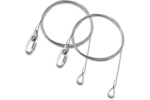 AUTOMCO 2Pcs Lift Cable Replacement for Gorilla Lift with EZ Spring Clips, Stainless Steel Cable for Trailer Gate Lift Trailer Gate Assist