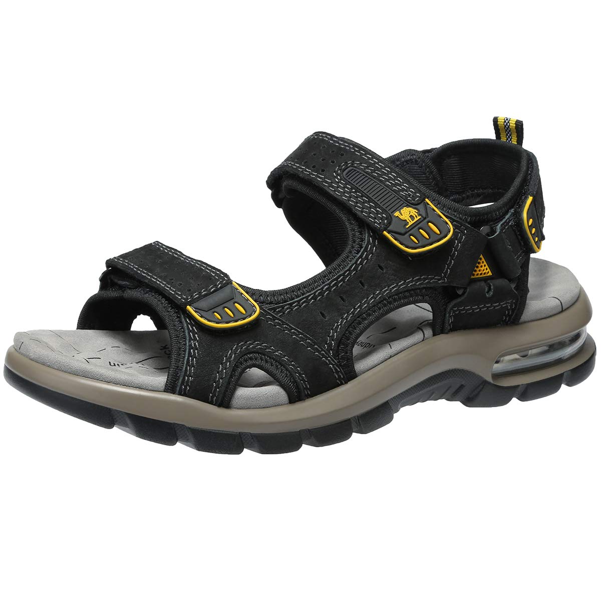 CAMEL CROWN Men's Leather Hiking Sandals - Waterproof Athletic Outdoor Sandals With Air Cushion