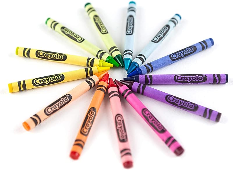 Pastelli a Cera, Confezione da 64 crayon, Temperino Incluso nella Confezione, per Scuola e Tempo Libero, 64 Colori Assortiti, Realizzati con Energia Solare, 52-6448