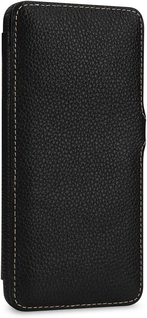 StilGut Book Type Flip Case for Galaxy A6 Plus/A6+ 2018, Genuine Leather Samsung Galaxy A6 Plus Case with Closure, Black - Image 4