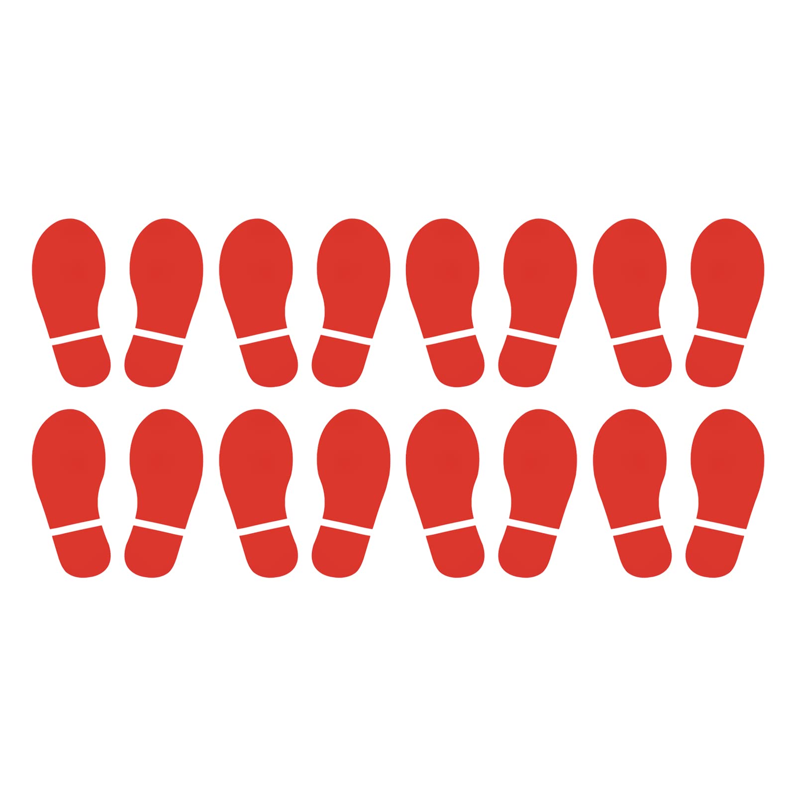 PATIKIL 8x3.3" Footprint Sticker, 8 Pairs PVC Shoes Floor Decal Sign for Class Decor Stair Guide, Red