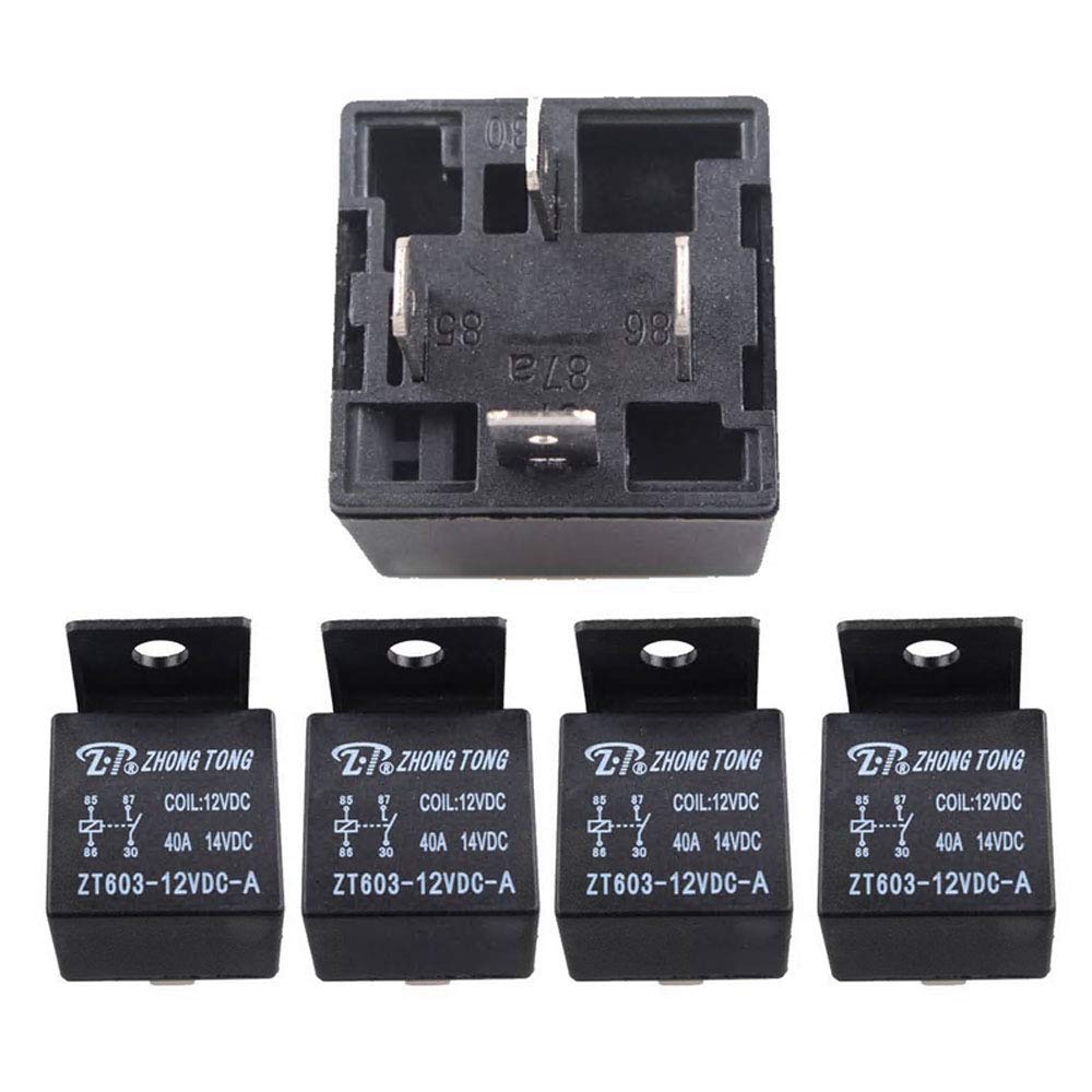 Mintice 5 X Car Vehicle Automotive Truck Motor 12V Volt DC 40A AMP Relay 4Pin SPST