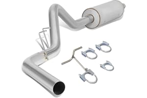 Auto Dynasty 3 Inches Round Muffler Tip Catback Exhaust System Compatible with 1998-2001 Dodge Ram 1500 2500 3500 Standard/Extended Cab 3.9L 5.2L 5.9L, Stainless Steel