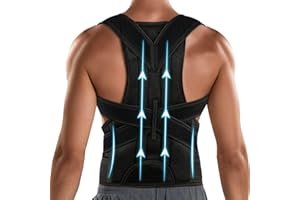 PAZAPO Posture Corrector for Men&Women - Back Brace Lumbar Support and Upright Breathable Straightener Improve Neck, Back, Shoulder Pain Relieve (Large(33-37 Inch))