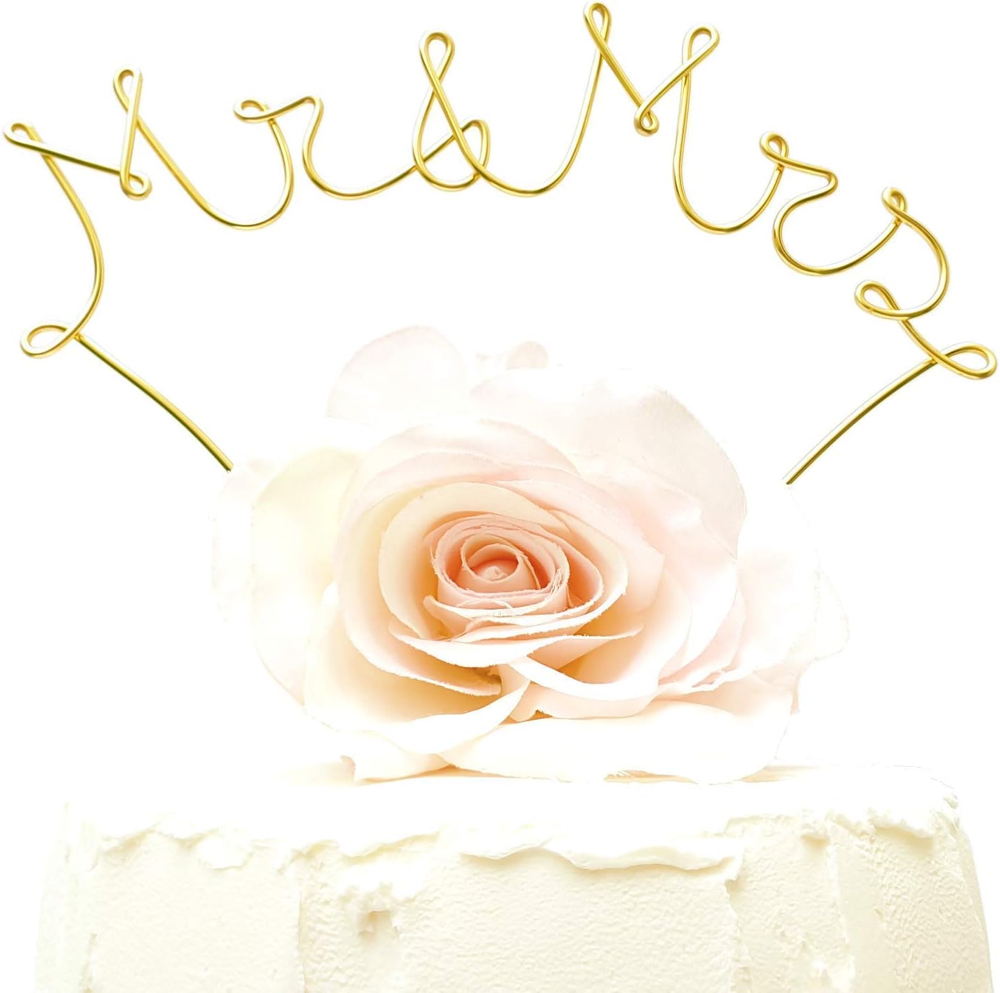 MR and MRS Wedding Cake Topper Decoration in GOLD, Elevated Party Cake Ornament, Special Occasions Decor, Food Safe