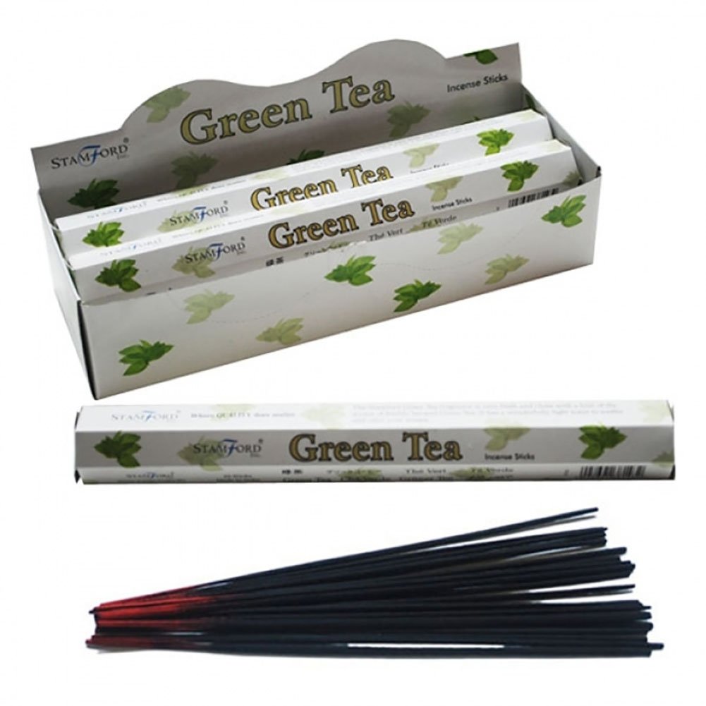 STAMFORD INC. 37143 Green Tea Incense Sticks, 20 Sticks x 6 Packs