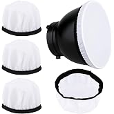 4 Pcs Light Diffuser Sock, 7"/18cm Diffuser Lamp Cover White Soft Lampshade Reflector Lamp Sock for Studio Strobe Reflectors Ring Light Flash Lights Standard Reflector