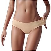 Women's Solid Color Sexy Soft Panties Breathable Ice Silk Tummy Control Underwear Eversoft No Show Underpants Cheeky