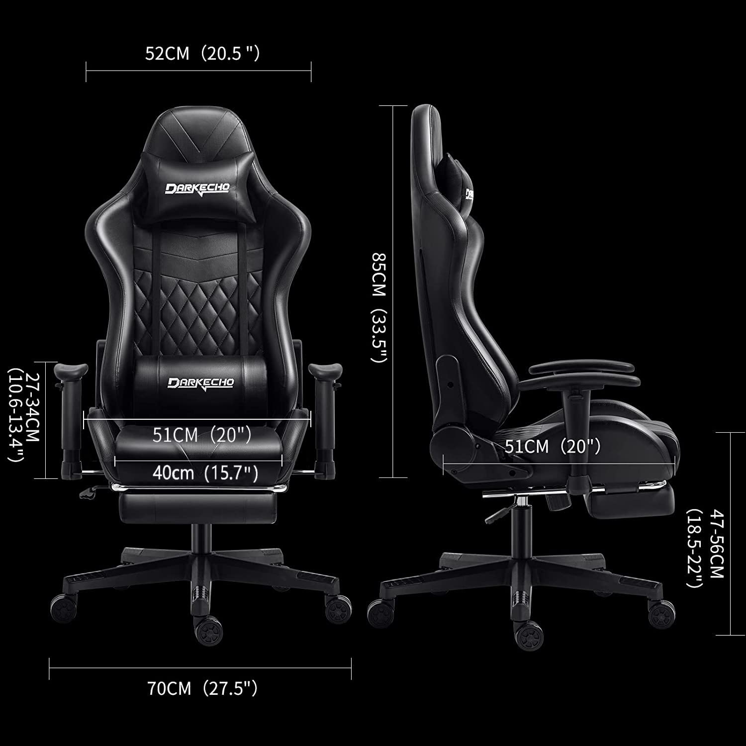 Mua Darkecho Gaming / Office Chair with Footrest, Massage Racing