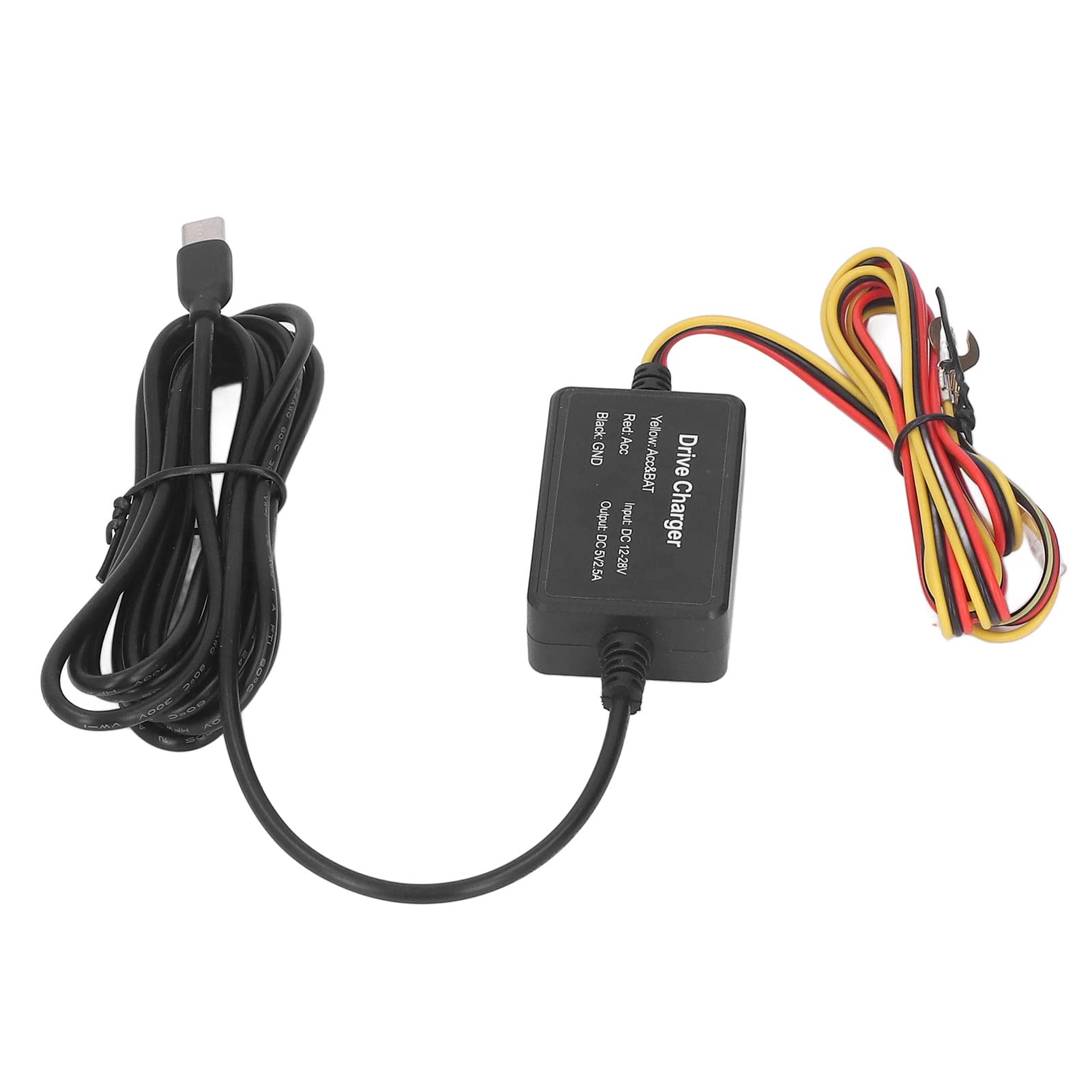 Dash Cam Hardwire Kit, TYPE C MICRO USB MINI USB for Mirror Cam GPS Navigator Radar Detector 12‑30V (TYPE C)