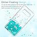 LeYi for ZY101417 Clear Glitter Bling Liquid Case for Girls Women, Cute Design Shiny Moving Quicks and TPU Protective Phone Case Cover for Samsung Galaxy Note 8 - Turquoise