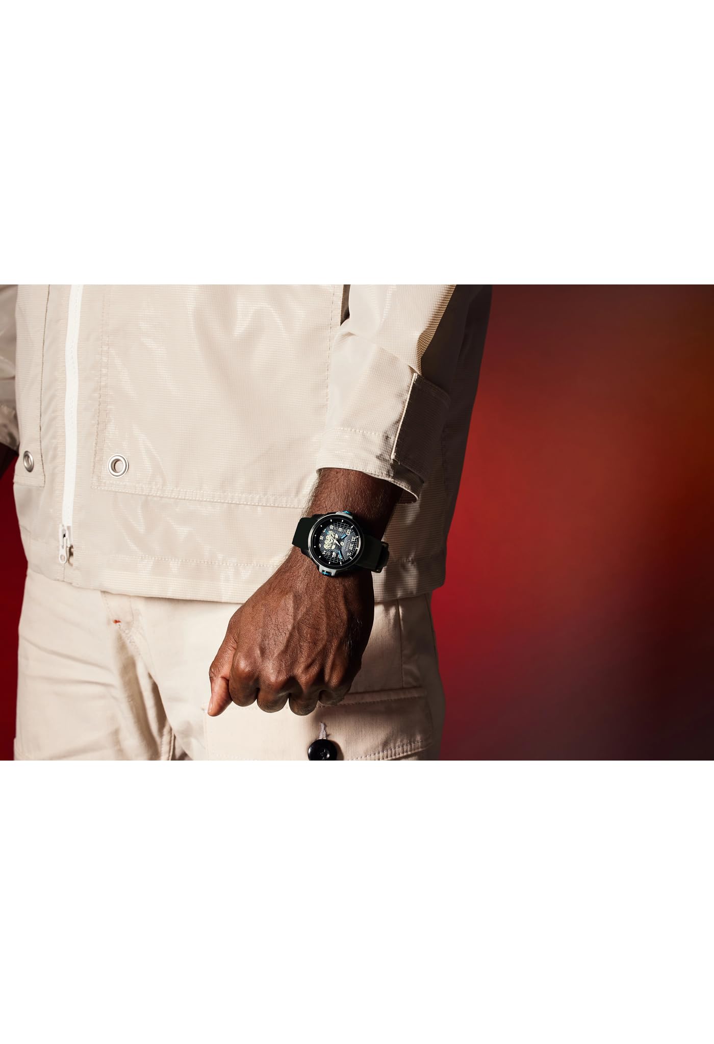 Citizen Men's Eco-Drive Star Wars Imperial Storm Trooper Black Ion Plated Stainless Steel Case Watch, Perforated Black Silicone Strap, Black Dial, 3 Hand (Model: AW1659-00W)