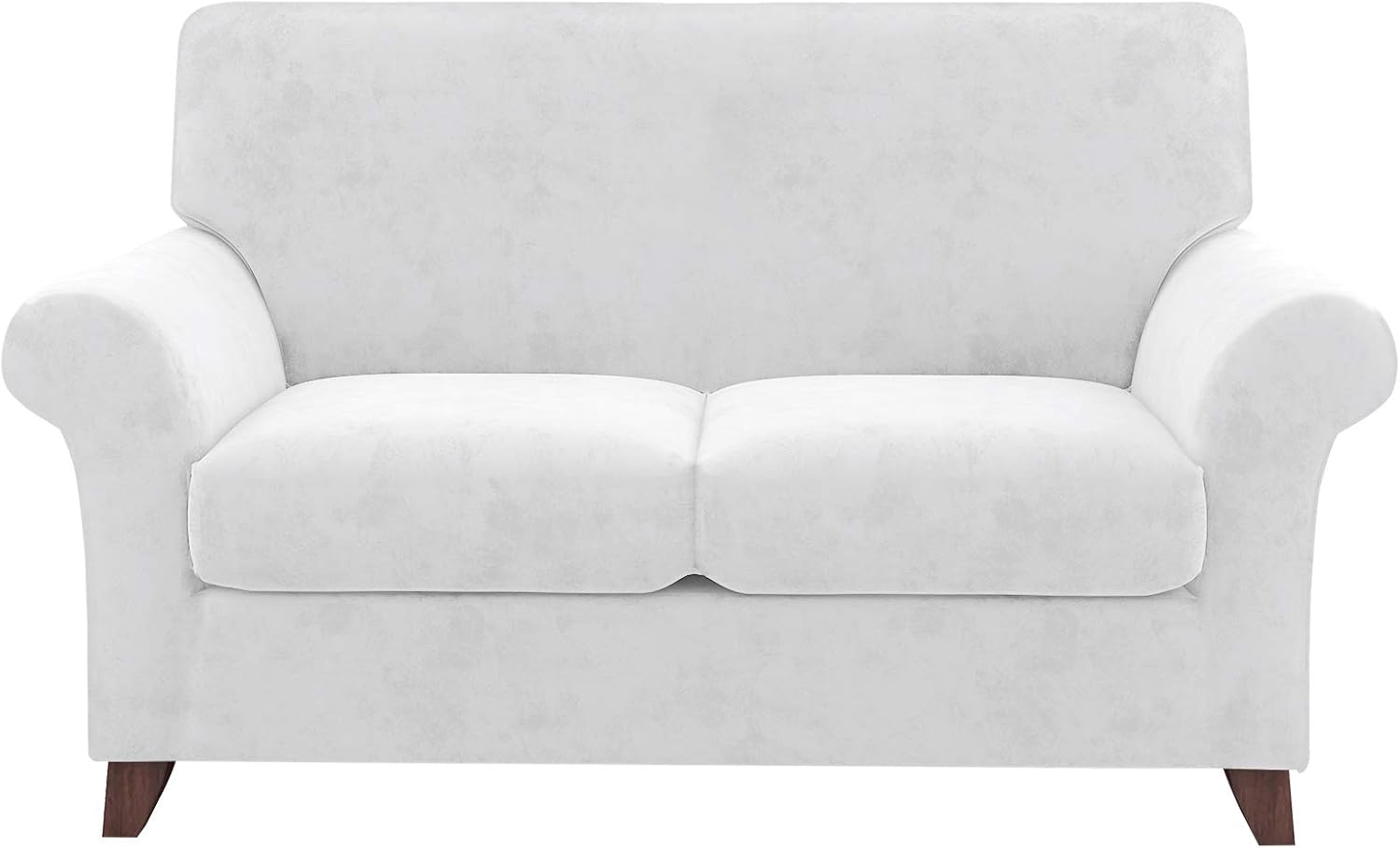 Chelzen Couch Cover Velvet Plush Sofa Slipcover (Loveseat, White