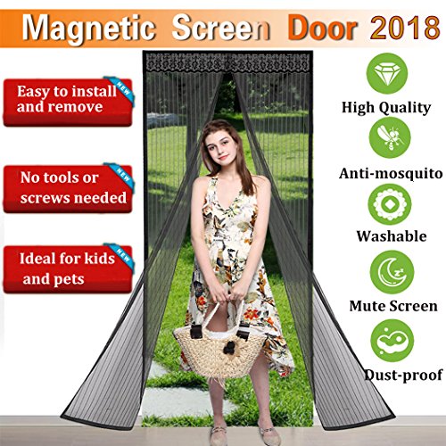 Magnetic Screen Door Heavy Duty, Full Frame Screens Magic Door Mesh, Instant Magic Door Screens, Home Kitchen Door Curtain, Kids and Pet Friendly, Keep Mosquito Fly Bugs Out(36x83) Magnetic Screen Door Heavy Duty, Full Frame Screens Magic Door Mesh, Instant Magic Door Screens, Home Kitchen Door Curtain, Kids and Pet Friendly, Keep Mosquito Fly Bugs Out(36"x83")