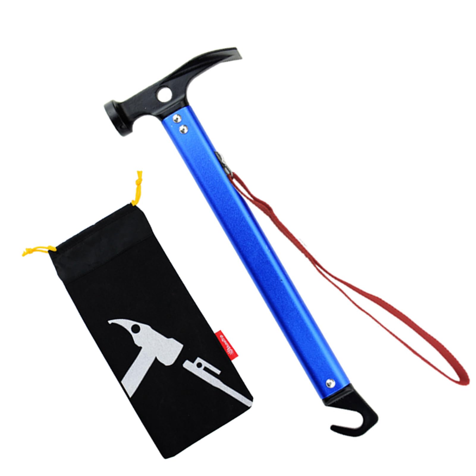 Azarxis Camping Hammer Camping Mallet with Peg Remover Tent Peg Stake Puller Heavy Duty Lightweight Aluminum Portable Multi-function for Outdoor Picnic Hiking Backpacking (Blue)