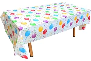 KAshack Balloon Plastic Tablecloth,54"x108" Disposable Table Cloth, Plastic Table Cover, Tablecloths for BBQ,Party,Birthday,Wedding,Outdoor
