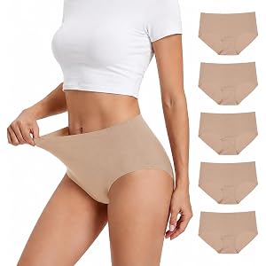 Enjamyo 5 Pack Women Seamless Underwear, Hipster Panties, Thin Lightweight