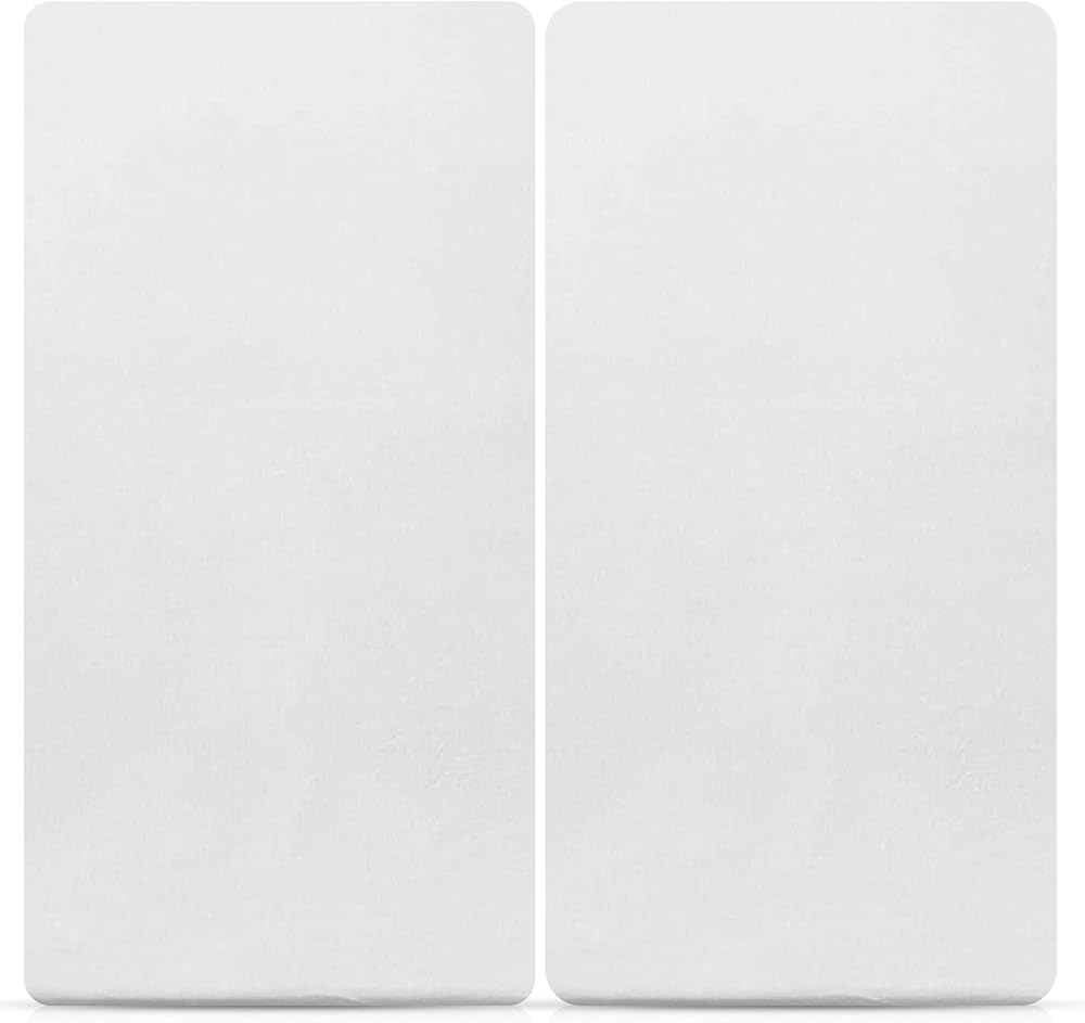 Sasma Home 2 Cot Fitted Sheets 120x60cm 100% Cotton Baby Bedding White