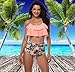 W YOU DI AN Women's Falbala High Waist Bikini Swimsuit Bathing Suit(Orange, L)