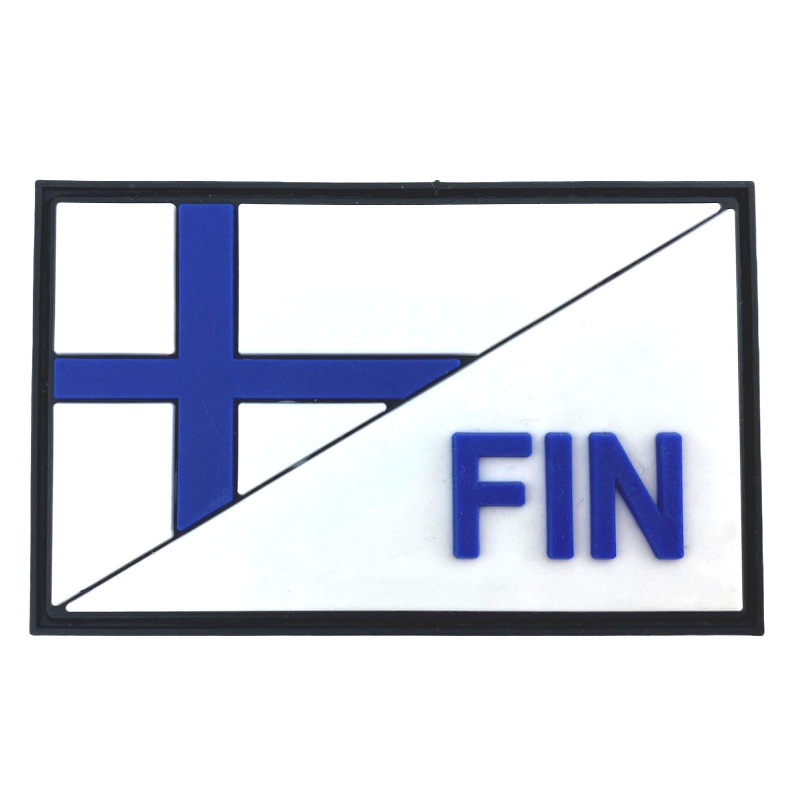 Finland Finnish Diagonal FIN Flag Tactical PVC Airsoft Paintball Cosplay Patch
