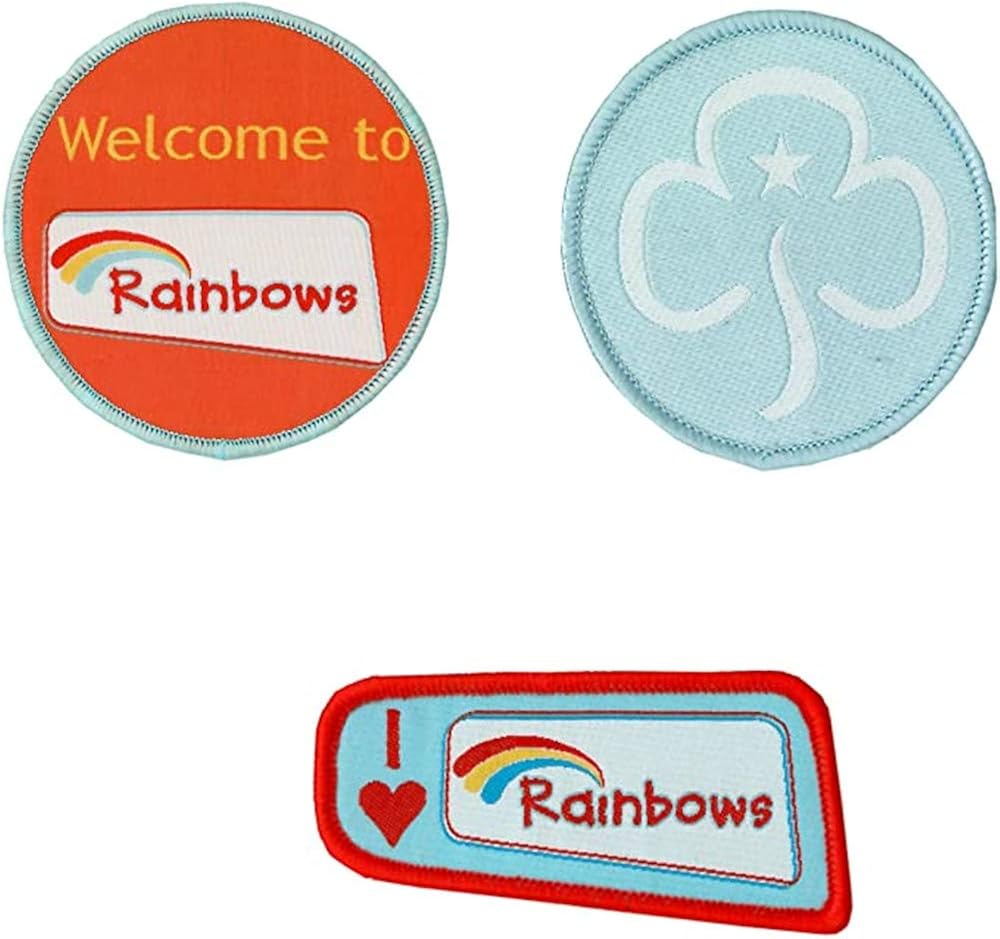 Rainbow Guide Blanket Badges Pack of 3 to Rainbows, I Love