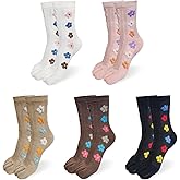 HOMSSEM Womens Girls Toe Socks Five Fingers Cute Colorful Ankle Athletic Running Toe Seperated