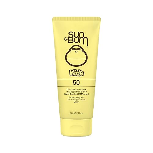 Sun Bum Kids SPF 50 Sunscreen Clear Body Lotion - Broad Spectrum Water-Resistant Sunscreen with Vitamin E - For Wet or Dry Skin - Hawaii 104 Act Compliant (Without Octinoxate & Oxybenzone) - 6 oz