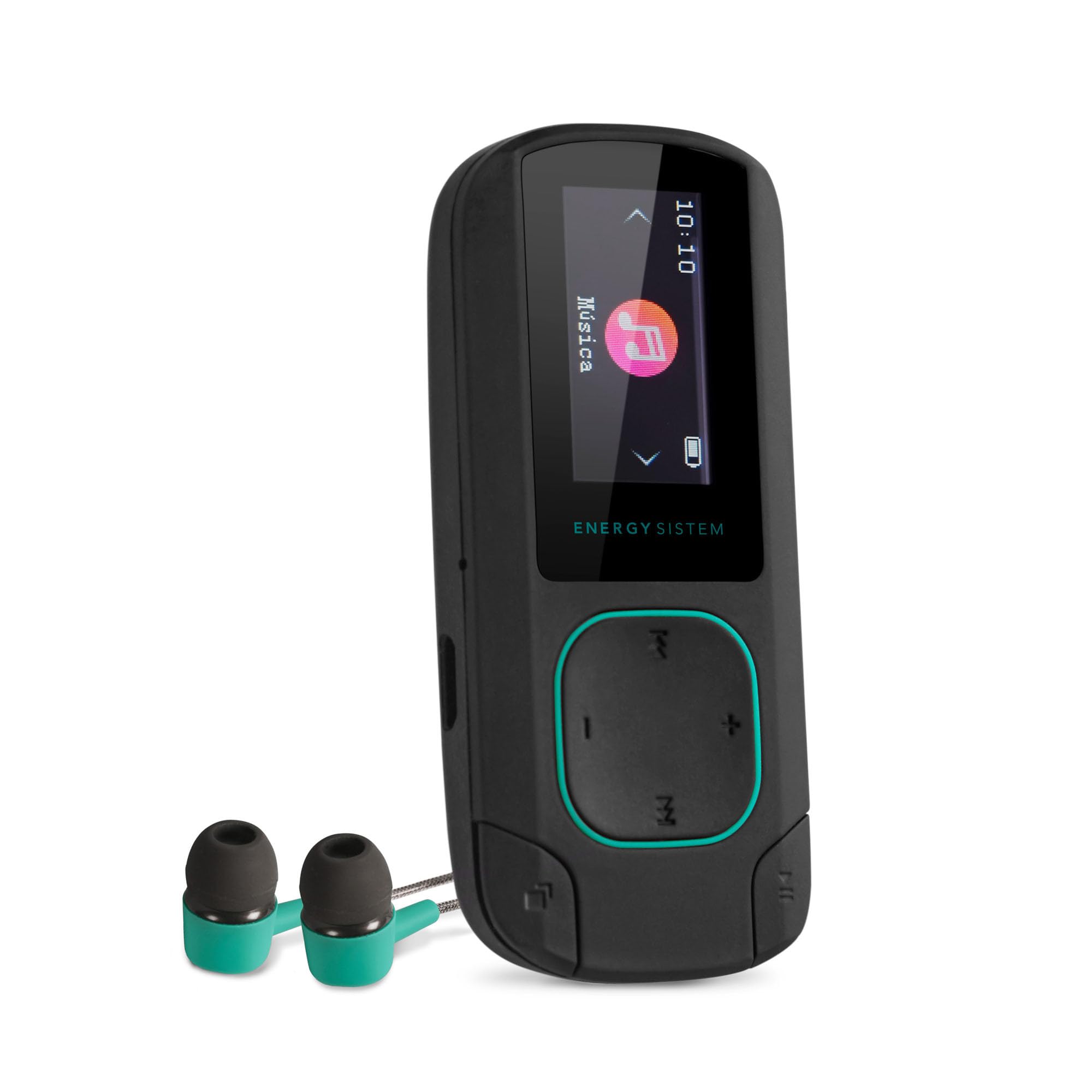 Energy Sistem MP3 Player Clip Bluetooth (Bluetooth, 8 GB, Clip, FM Radio and microSD) – Green Mint