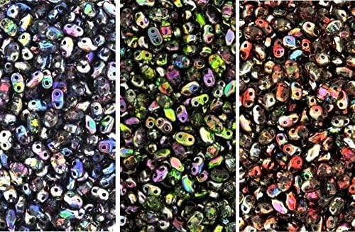 Czech Miniduo Bundle - 3 Colors: Two-hole Seed Beads Mini Duo 2mm X 4mm Magic Combo 24 Grams Total