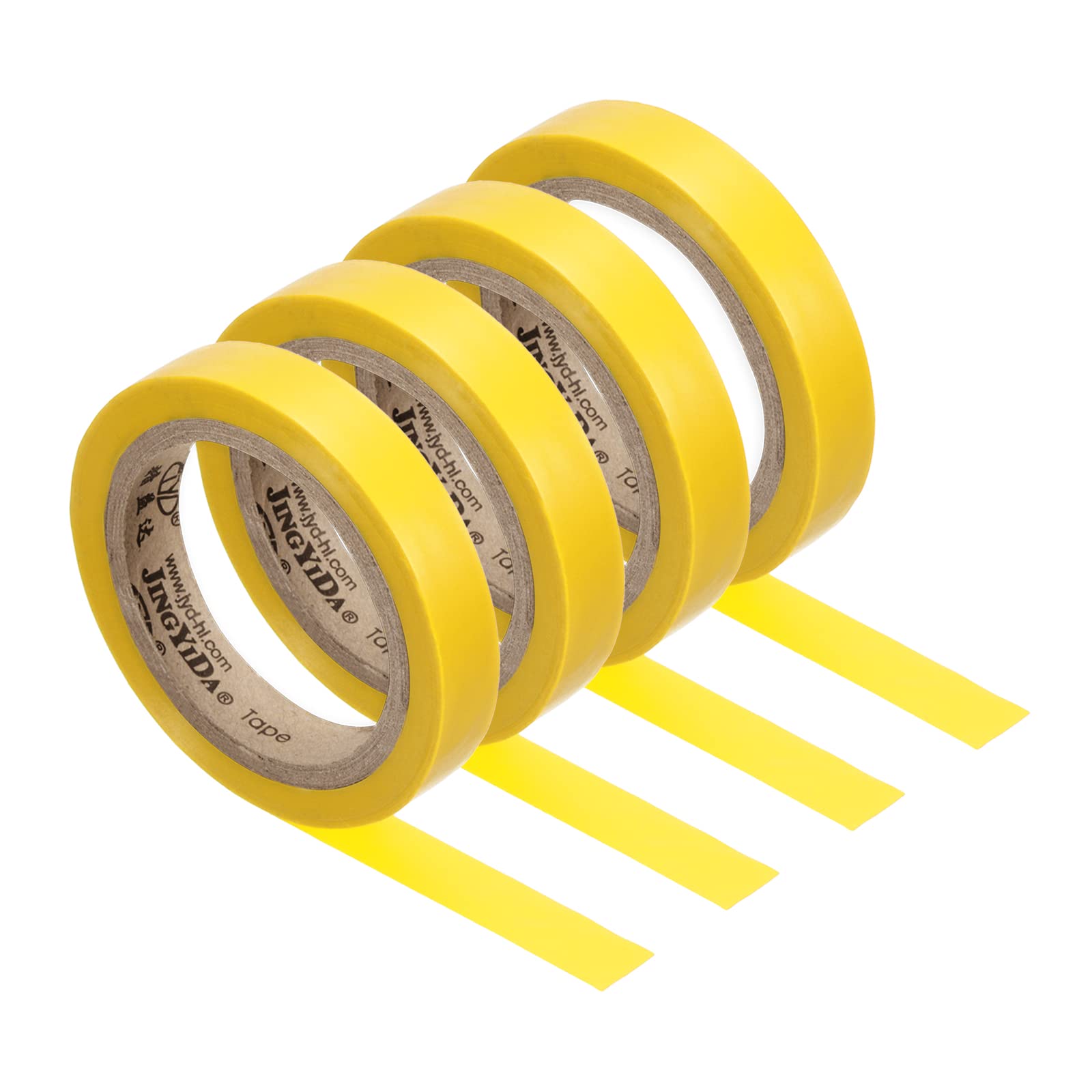 PATIKIL 26Ft Grip Finishing Tape, 4 Pack PVC Racquet Finishing Tapes Racket Accessories Sticky Seal for Tennis Badminton, Yellow