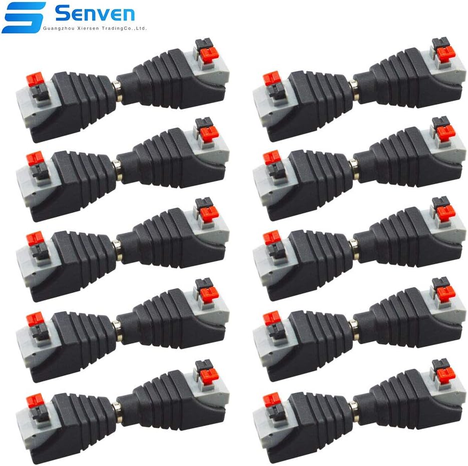 senvenelec 20Pcs Professional DC Connector Press Type Adapter DC Power Screwless Quick Wire Connector 5.5mm x 2.1mm for 12V/24V LED Strip - Image 4