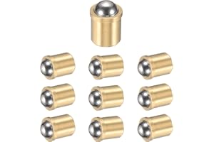 uxcell 10Pcs 304 Stainless Steel Ball Plunger, 5mm Dia. Ball Catch Latch Smooth Push Fit Spring Plunger Precision Positioning End Force 30N for Mechanical Devices, Furniture (6x9mm)