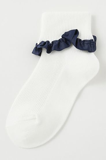 Amazon チュチュアンナ Tutuanna 4 6才 キッズ折り返しプリーツリボン付きソックス10cm丈オフ白 紺 ソックス 通販
