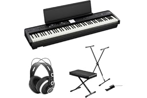 Roland FP-E50 88-Key SuperNATURAL Digital Piano Bundle with Keyboard Stand Bench with Sustain Pedal, Monitoring Headphones