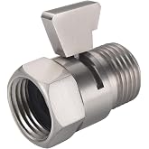 Shower Head Shut Off Valve, Brass G1/2&ldquo; Water Flow Control Valve for Shower head and Handheld, Water Pressure Regulator Replacement for Shower System, Brushed Nickel