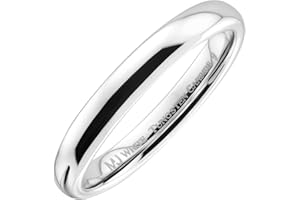 MJ Metals Jewelry Classic Mirror Polished White Tungsten Carbide 2mm to 10mm COMFORT FIT Wedding Band Ring