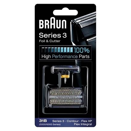 Braun 5000/6000Fc- Xp 31B Flex Integral Foil/Cutterblock Replacement Pack, Black (787734337625)