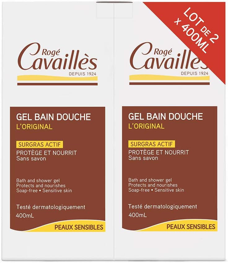 Rogé Cavaillès Surgras Sensitive Skins Bath and Shower Gel 2 x 400ml, l 38/40, 400 ml (Pack of 2)