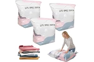 No-Pump Vacuum Storage Bags, 2026 New Cube Compression Space Saver Bags, Upgrade Large Storage Compression Bags No-Pump 3D Vacuum Storage Bags for Clothes, Comforters, Blankets (19.6 * 27.5-3ps)