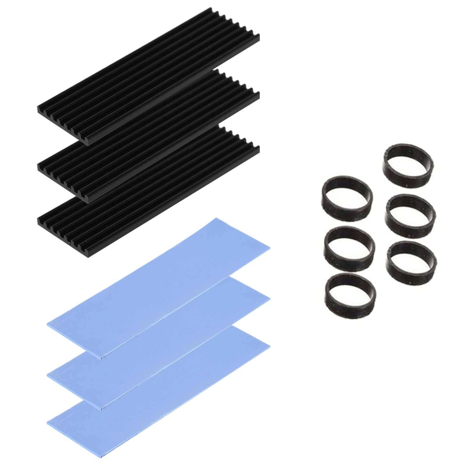 M2 SSD Heatsink, Heat Sink CPU, M.2 Thermal Pads, Prevent Thermal Runaway Cooling Sink for Laptop, Alloy Aluminum Heat Sink, SSD Cooling Cooler, SSD Heatsink Cooler with Thermal Pad Cooling Fin, 3 Set