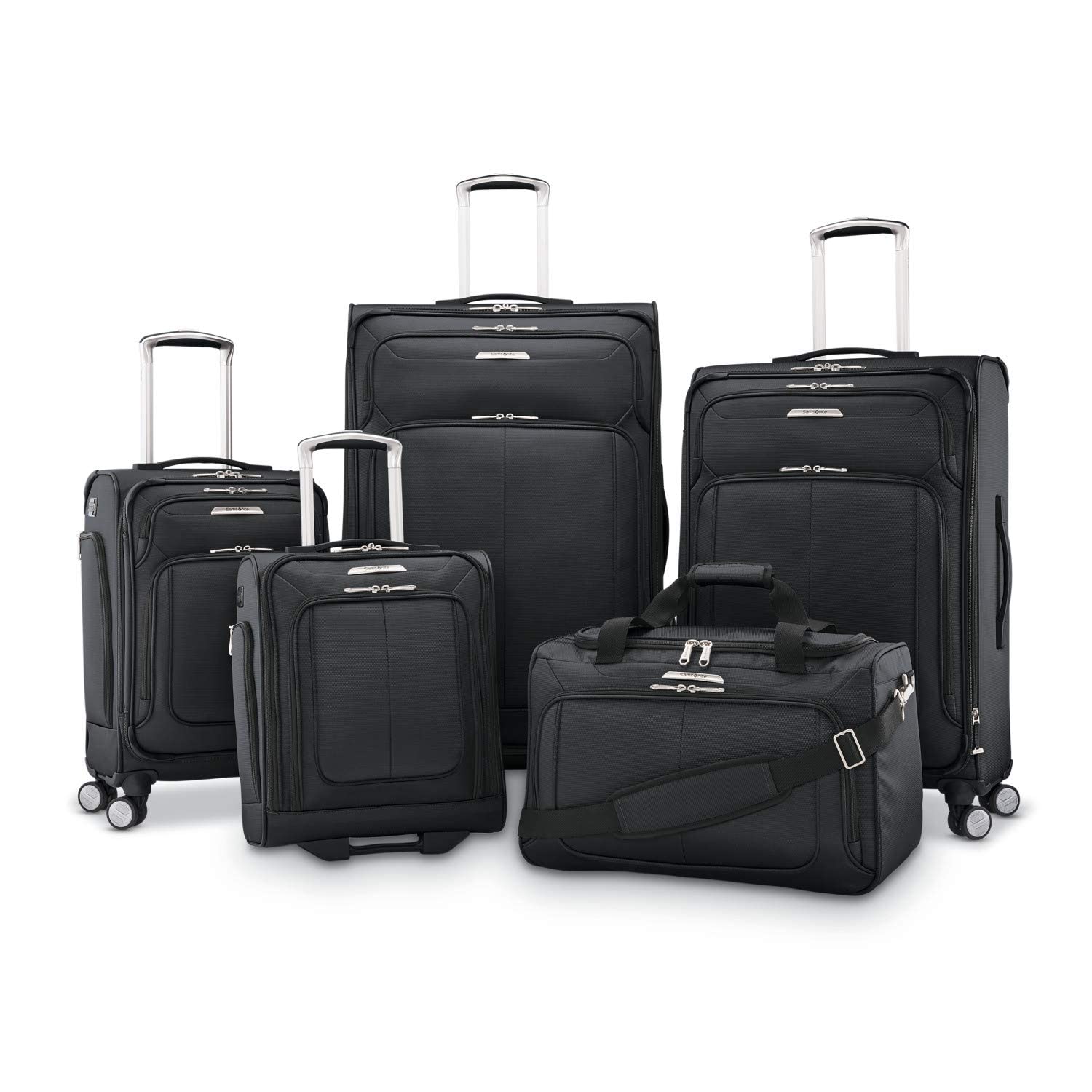 Samsonite Solyte DLX Softside Expandable Luggage with Spinner Wheels, Midnight Black, Carry-On 20-Inch