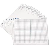 Learning Resources Double-Sided X-Y Axis Dry-Erase Mats, Set of 10 | Dry Erase Graphing Mats, Math Classroom Accessories, Teaching Aids, 9"x 11", Set of 10, Ages 6+