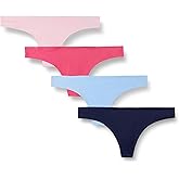 Amazon Essentials womens Seamless Breathable Underwear for Women Thong, Bonded Stretch
