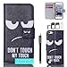 iPod Touch 6 Case, iPod Touch 5 Wallet Case, U-Gem star PU Leather Wallet Cover Case for Apple iPod Touch 5 Or iPod Touch 6, with SIM Card Adapter Kit+Screen Protector+Black Stylus (Angry face)