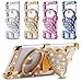 For Apple iPhone 6 Plus & iPhone 6s Plus 5.5 inch Case, FLOVEME [Slim Fit] [Crystal Diamond] Premium 3D Bling Luxury Rhinestone Glitter Cute LOVE Girly [Kickstand Feature] Back Cover Holder - Gold
