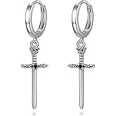 Sword Dagger Dangle Drop Earrings Dagger Cross Earrings Goth Punk Irish Jewelry Gifts for Men Women
