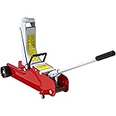 HOMCOM Hydraulic Low Profile Jack, Heavy Duty Steel Racing Floor Jack, 2.5 Ton (5,000 lb) Capacity, 3.1"-15" Lifting Range, R